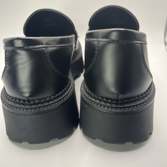 Steve Madden Women's 8 Aerin Chunky Platform Loafers Black With Plastic Chain - Picture 6 of 9